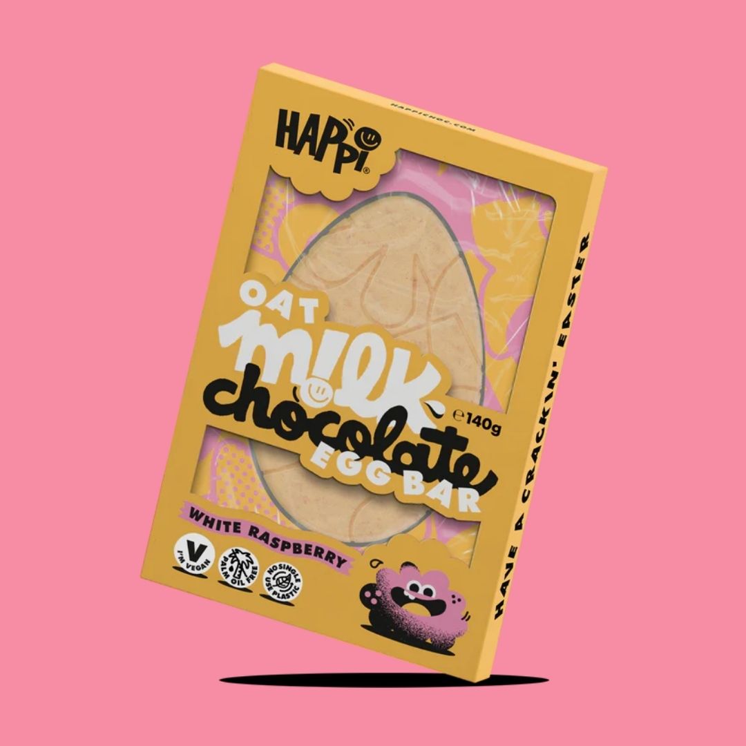 Happi Choc Egg Shaped Chocolate Bar White Raspberry