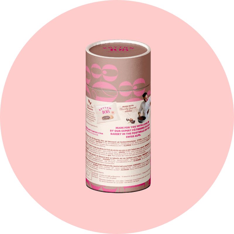 Rhythm 108 Biscuits Hazelnut Chocolate Praline 195g Gift Tube Lifestyle Image 2
