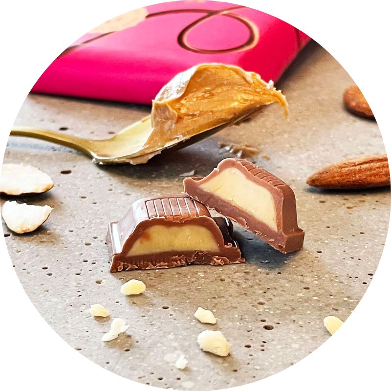 Rhythm 108 Chocolate Bar - Roasted Almond Butter, 100g Lifestyle Image