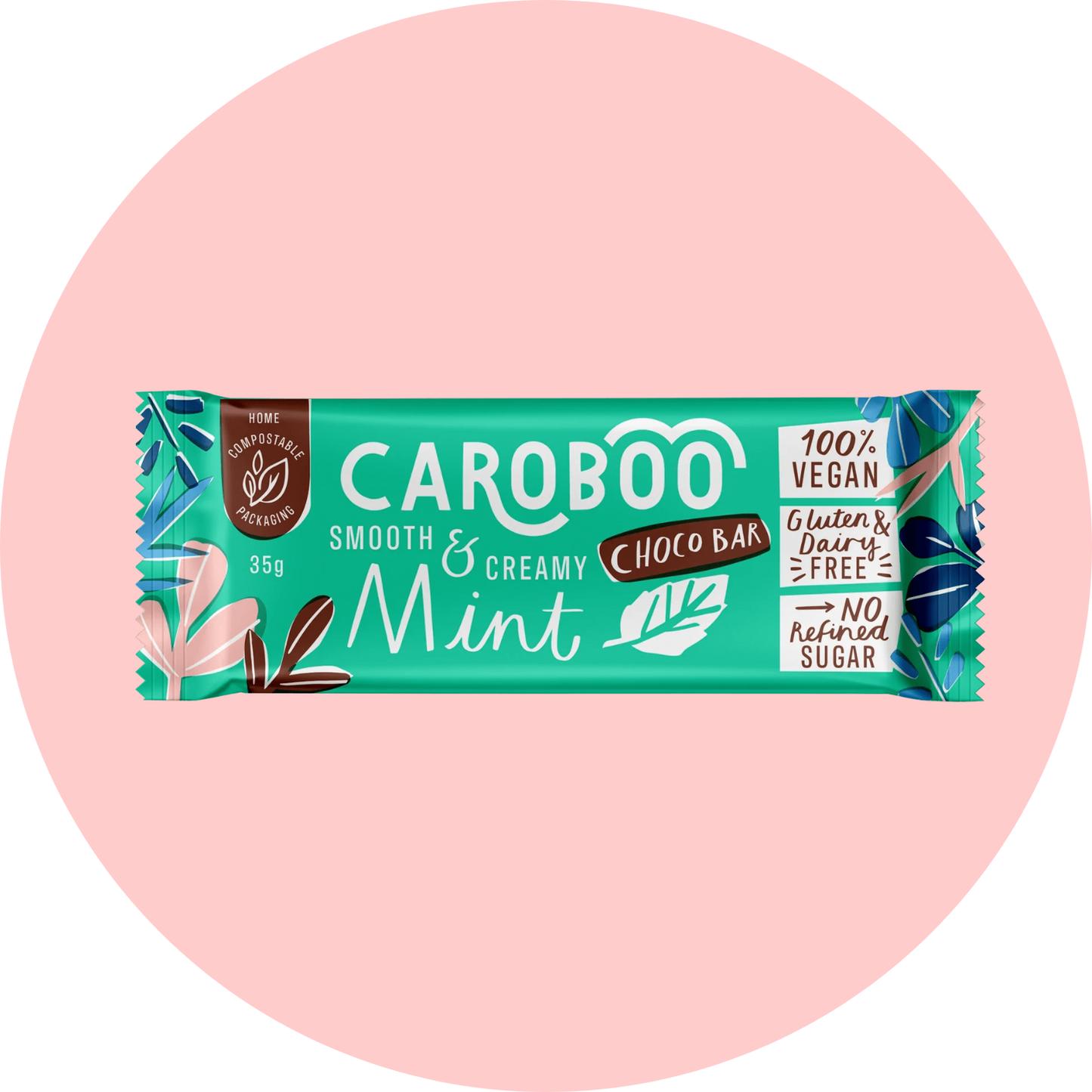 Caraboo Mint Carob Chocolate Bar