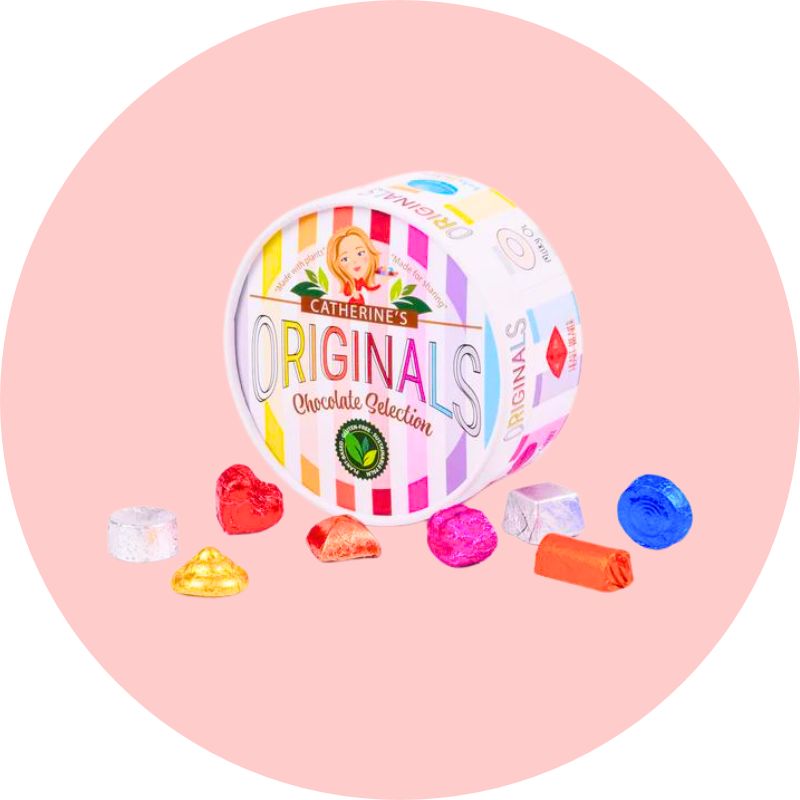 Catherine's Originals Chocolate Selection Box With Chocolates by Side