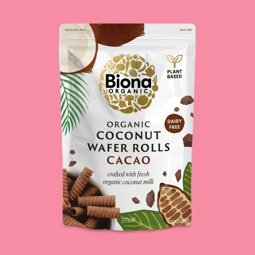Biona Organic Coconut Wafer Rolls Cacao