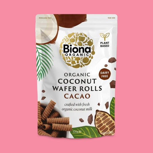 Biona Organic Coconut Wafer Rolls Cacao