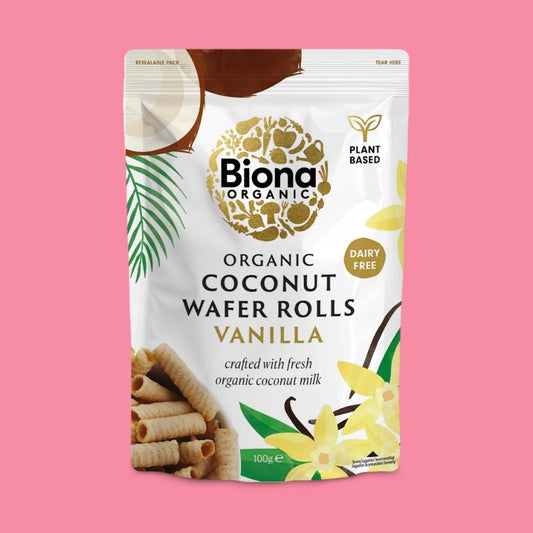 Biona Organic Coconut Wafer Rolls Vanilla