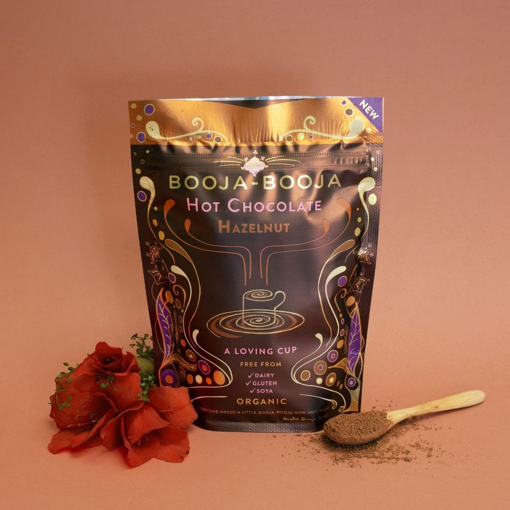 Booja Booja Hot Chocolate Pouch Hazelnut Lifestyle