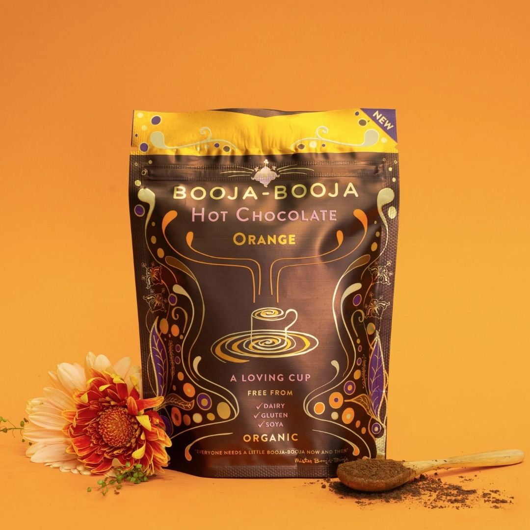 Booja Booja Hot Chocolate Pouch Orange Lifestyle