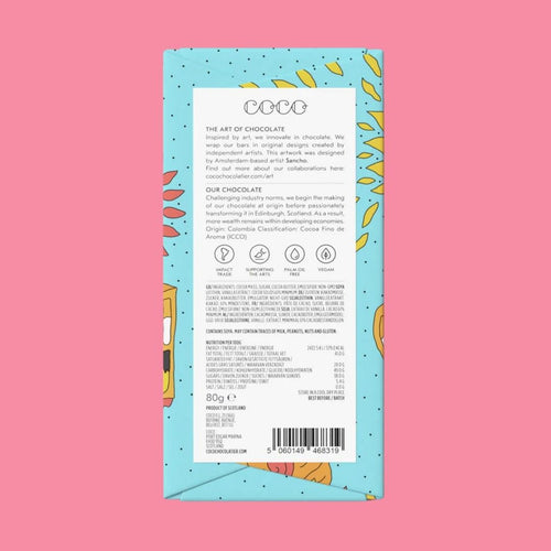 COCO Chocolate Bar Columbian Dark 61% Reverse