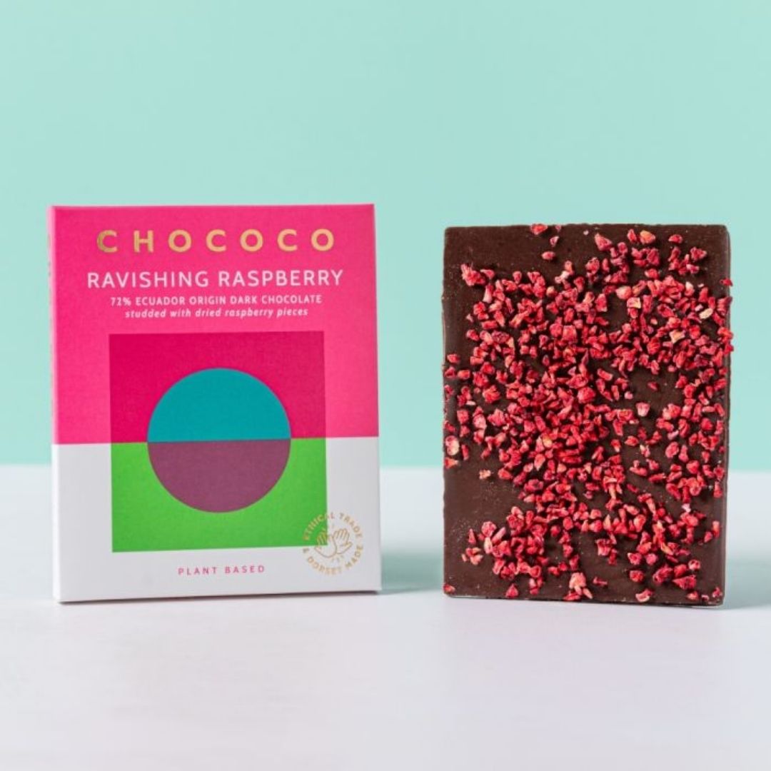 Chococo Chocolate Bar Ravishing Raspberry out of Box