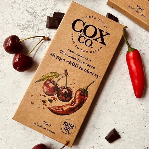 Cox & Co Chocolate Bar Aleppo Chilli & Cherry Lifestyle