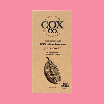 Cox & Co Chocolate Bar 100% Pure Cacao