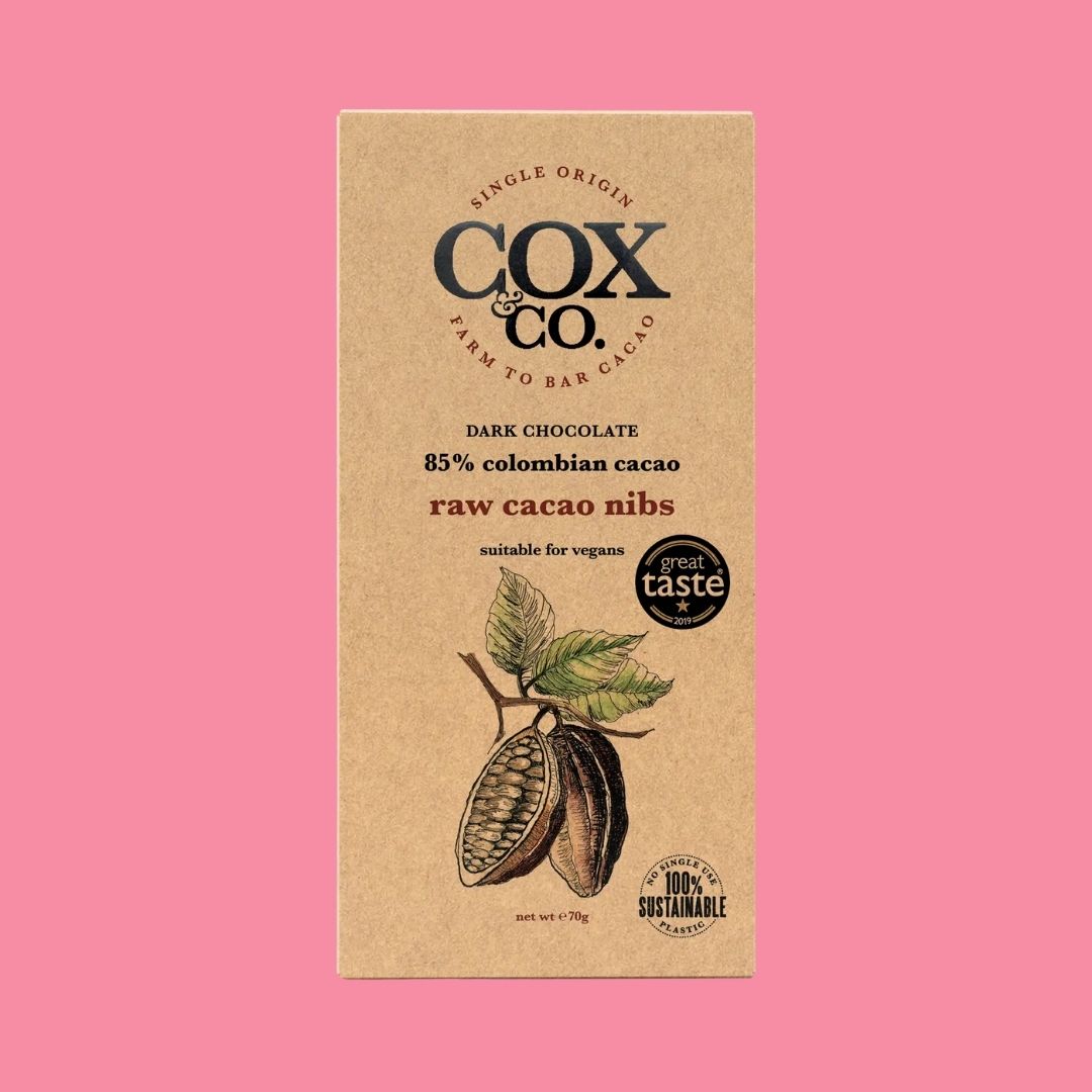 Cox & Co Chocolate Bar Raw Cacao Nibs