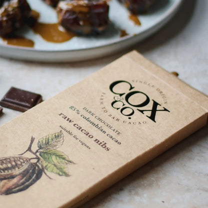 Cox & Co Chocolate Bar Raw Cacao Nibs Lifestyle