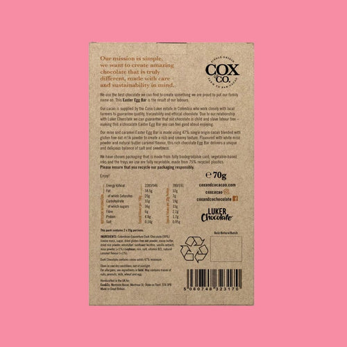 Cox & Co Egg Shaped Chocolate Bar Miso & Caramel Reverse