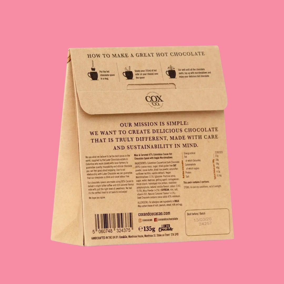 Cox & Co Chocolate Bar Miso & Caramel Reverse