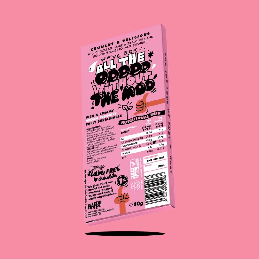 Happi Choc Bar Cacao Nibs Crunch Reverse