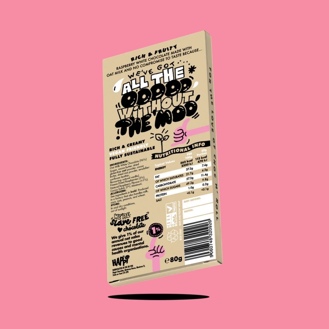 Happi Choc Bar White Raspberry Reverse