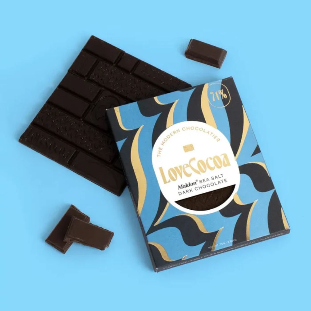 Love Cocoa Chocolate Bar Maldon Sea Salt Dark Lifestyle