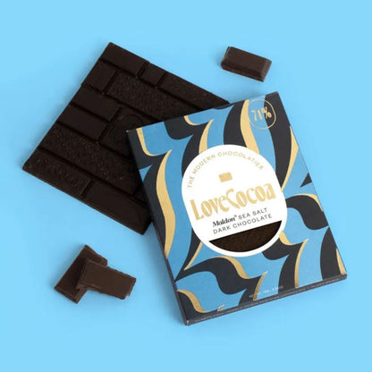 Love Cocoa Chocolate Bar Maldon Sea Salt Dark Lifestyle