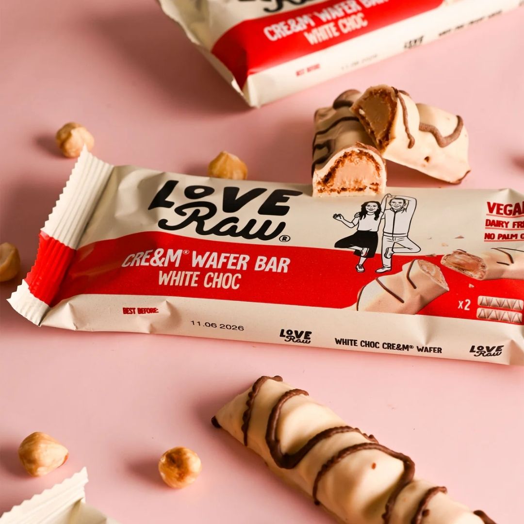 LoveRaw White Chocolate Cream Wafer Bar