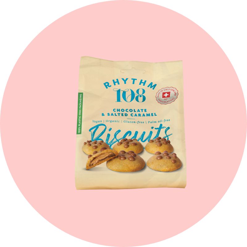Rhythm 108 Biscuits Chocolate & Salted Caramel 135g Bag