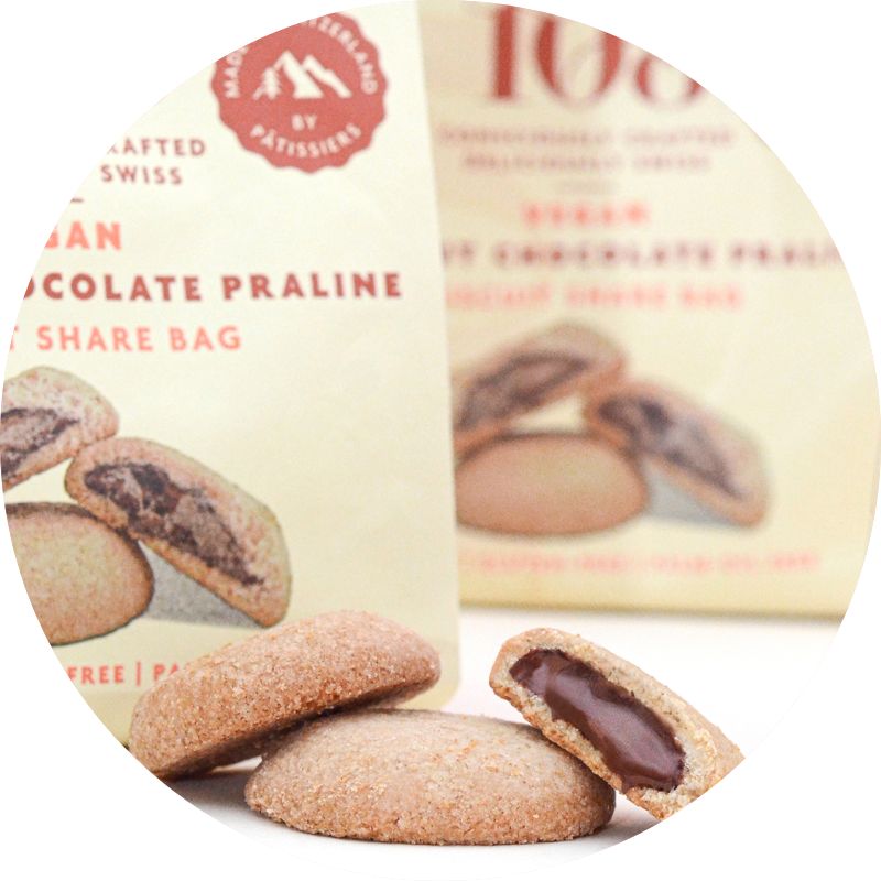 Rhythm 108 Biscuits Hazelnut Chocolate Praline 135g Bag Lifestyle Image