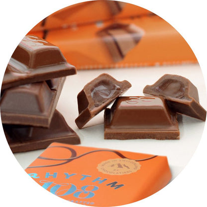 Rhythm 108 Chocolate Bar - Cocoa Orange, 100g Lifestyle Image