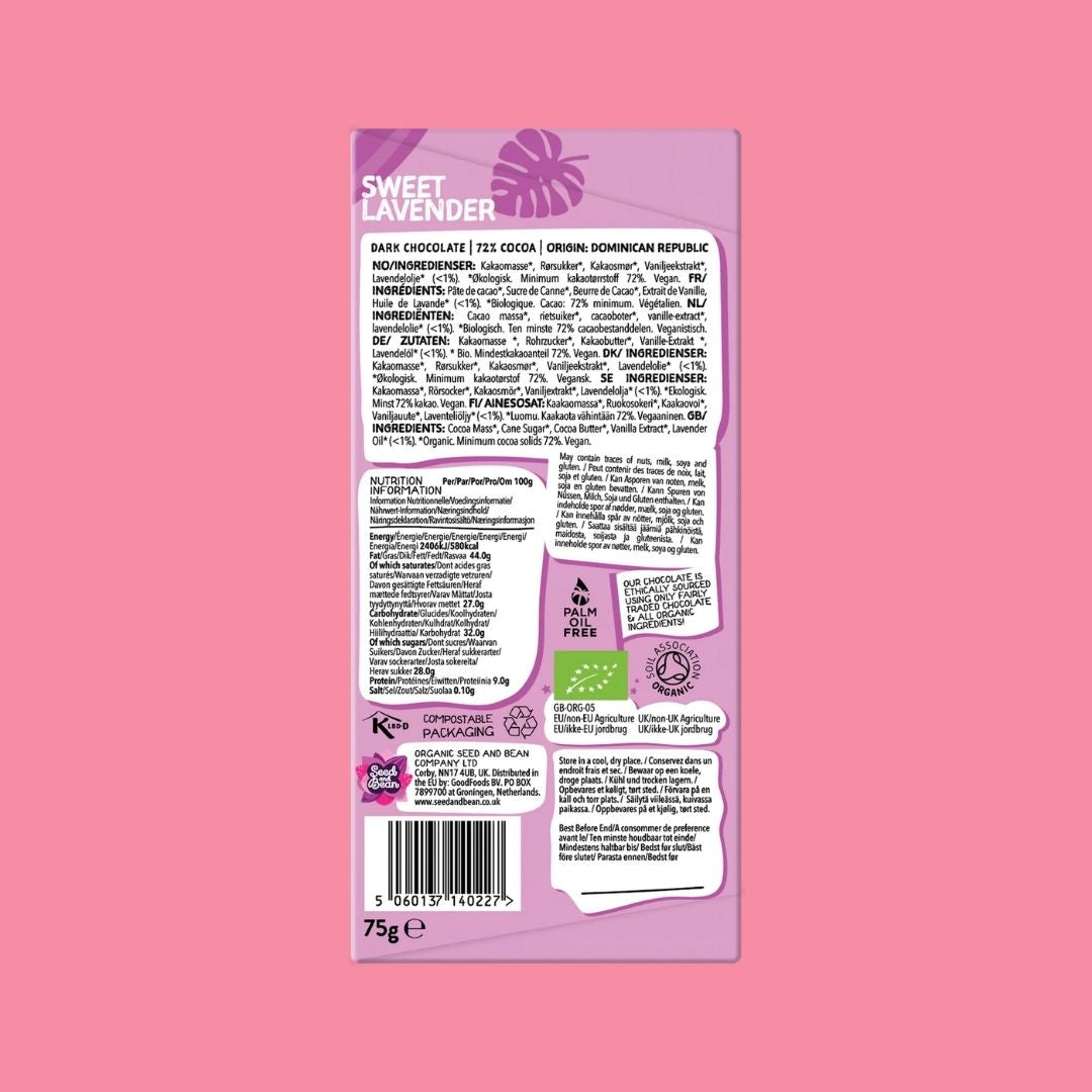 Seed & Bean Chocolate Bar Sweet Lavender Reverse