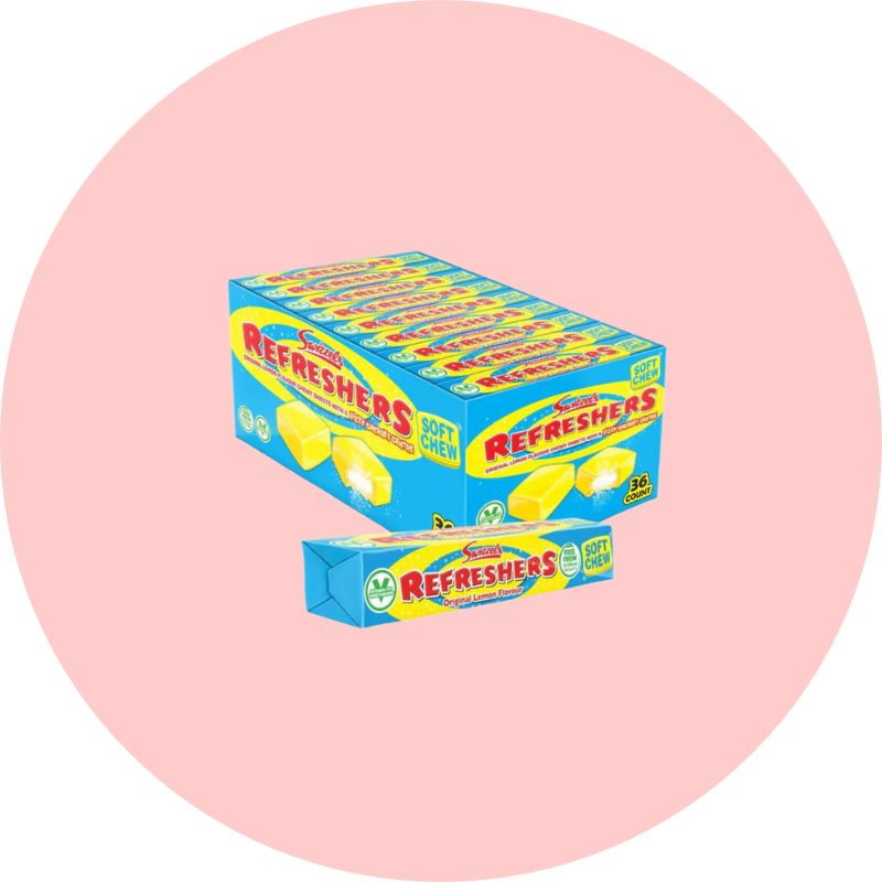 [Box of 36] Refreshers Chews Stick Pack - Original Lemon [BBE 31/07/2025]