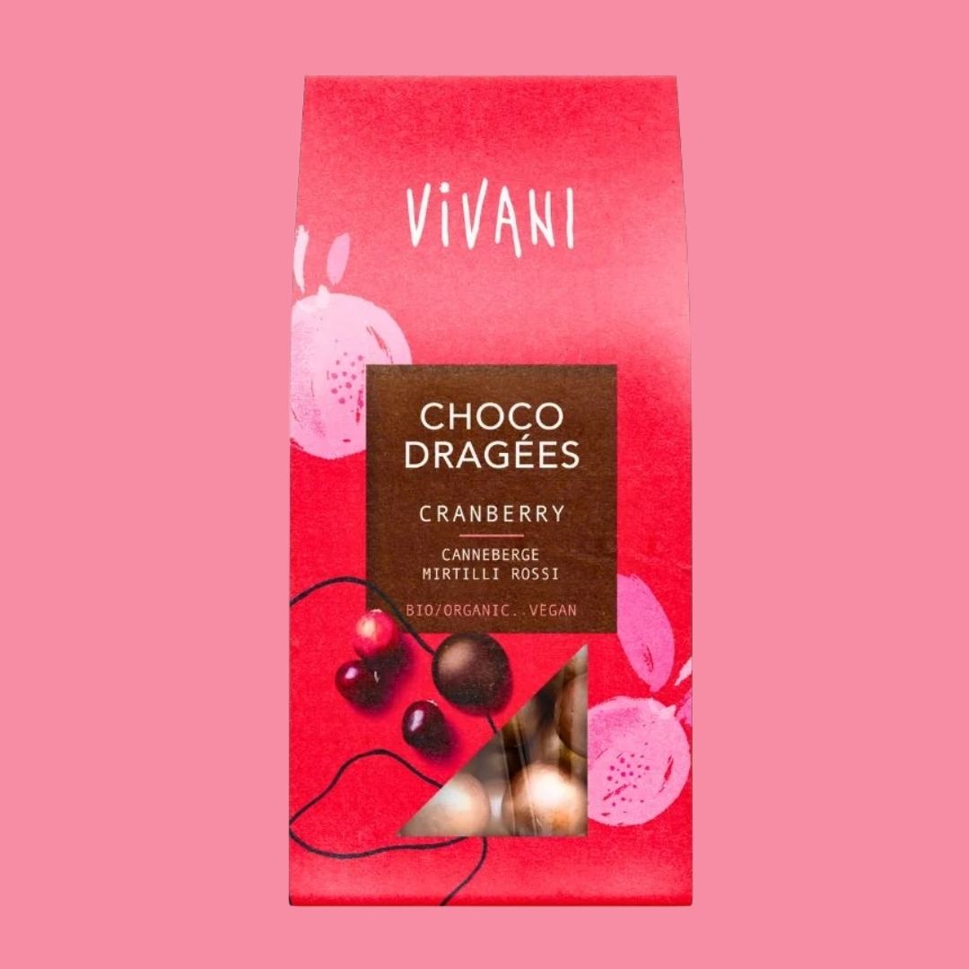 Vivani Choco Dragées Cranberry