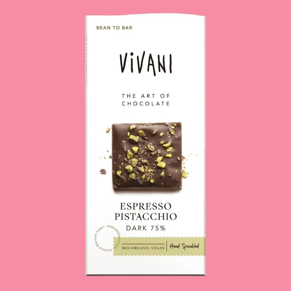 Vivani Chocolate Bar Espresso Pistacchio