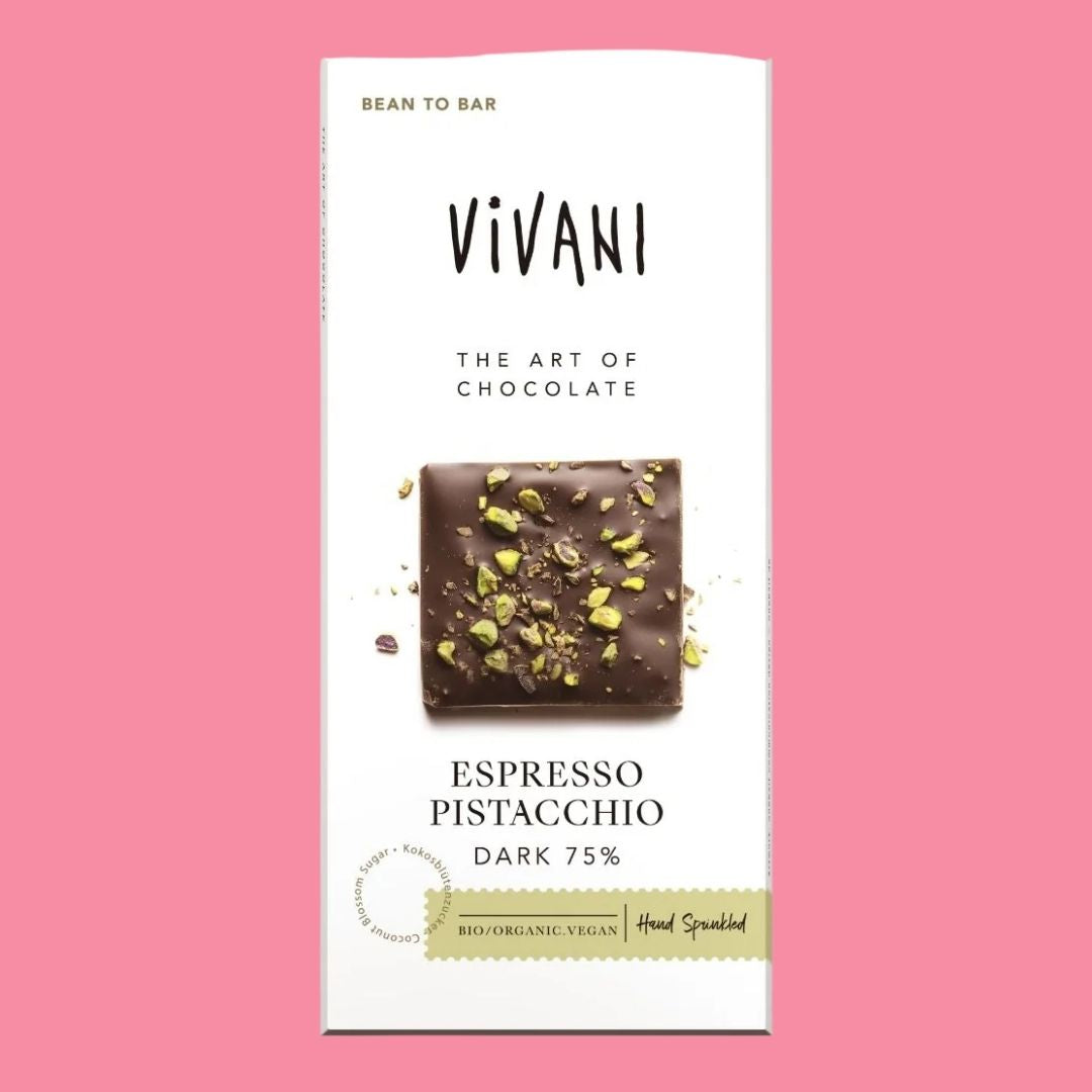 Vivani Chocolate Bar Espresso Pistacchio