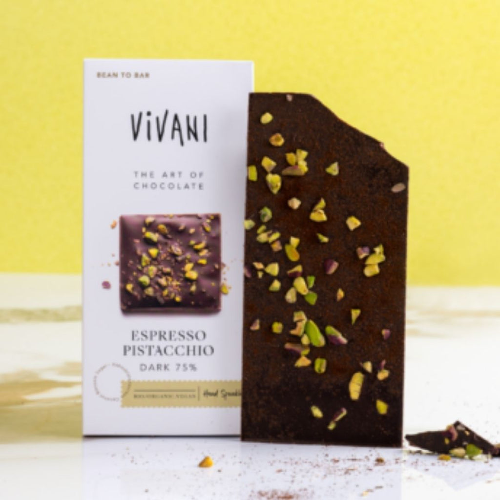Vivani Chocolate Bar Espresso Pistacchio