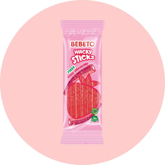 Bebeto Wacky Sticks Fizzy Strawberry