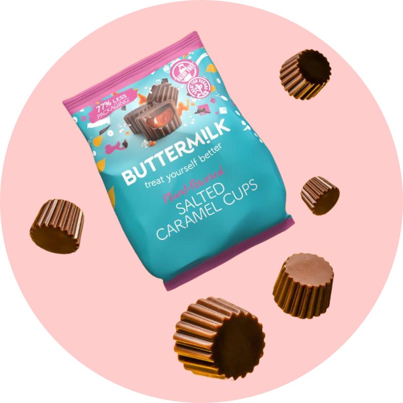 Buttermilk Salted Caramel Cups 100g Bag with Loose