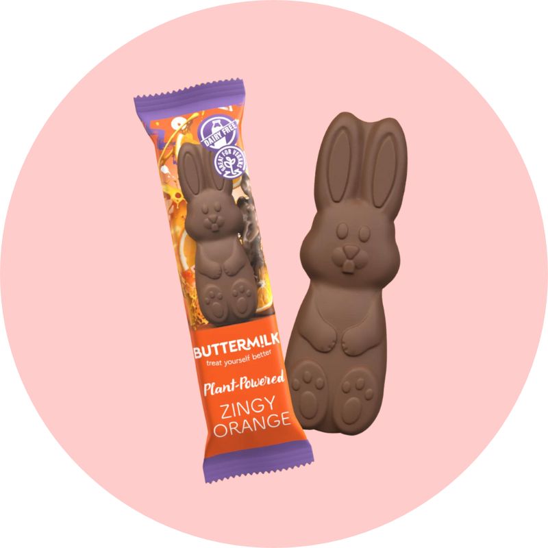 Buttermilk Zingy Orange Bunny Bar in Packaging and out