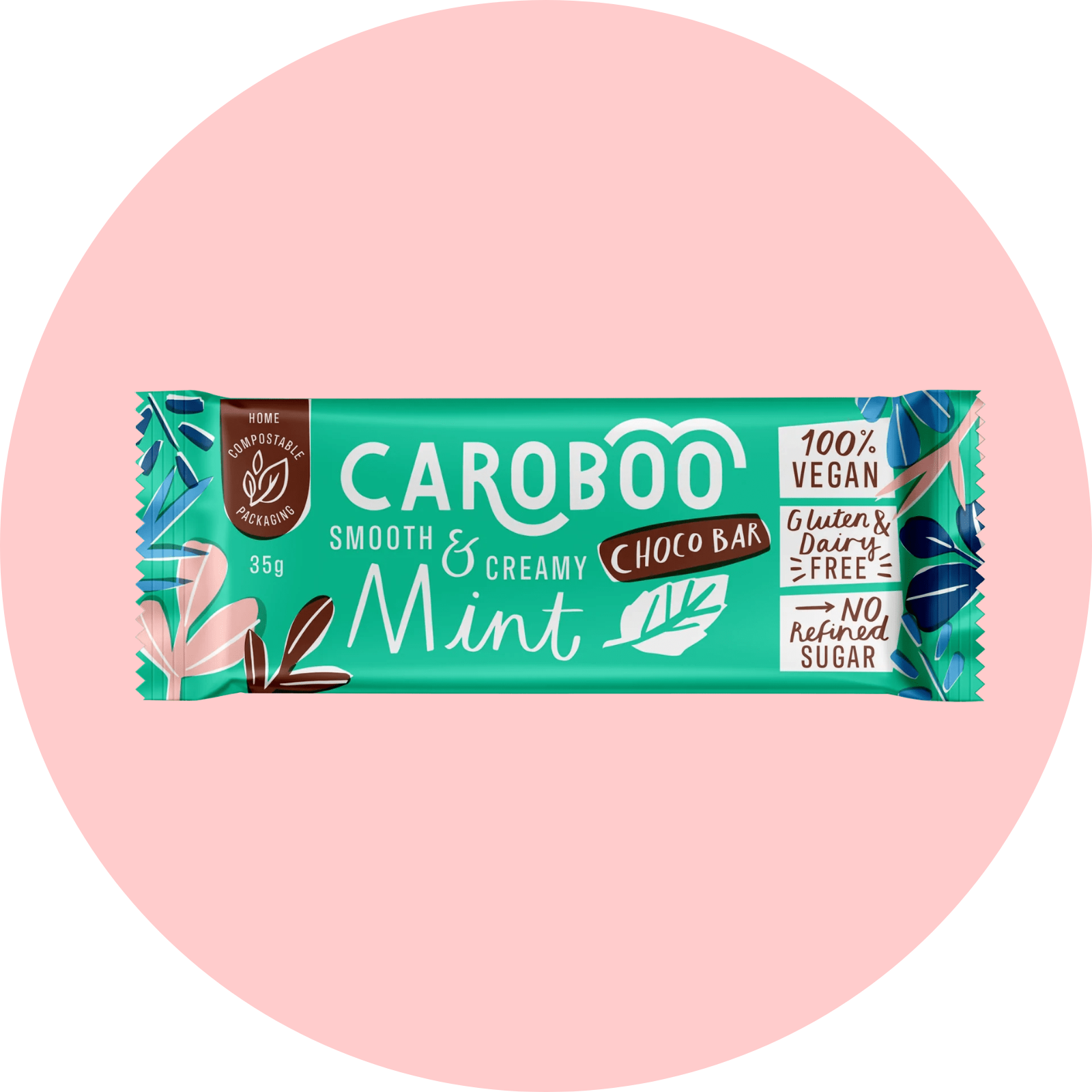 Caraboo Mint Carob Chocolate Bar