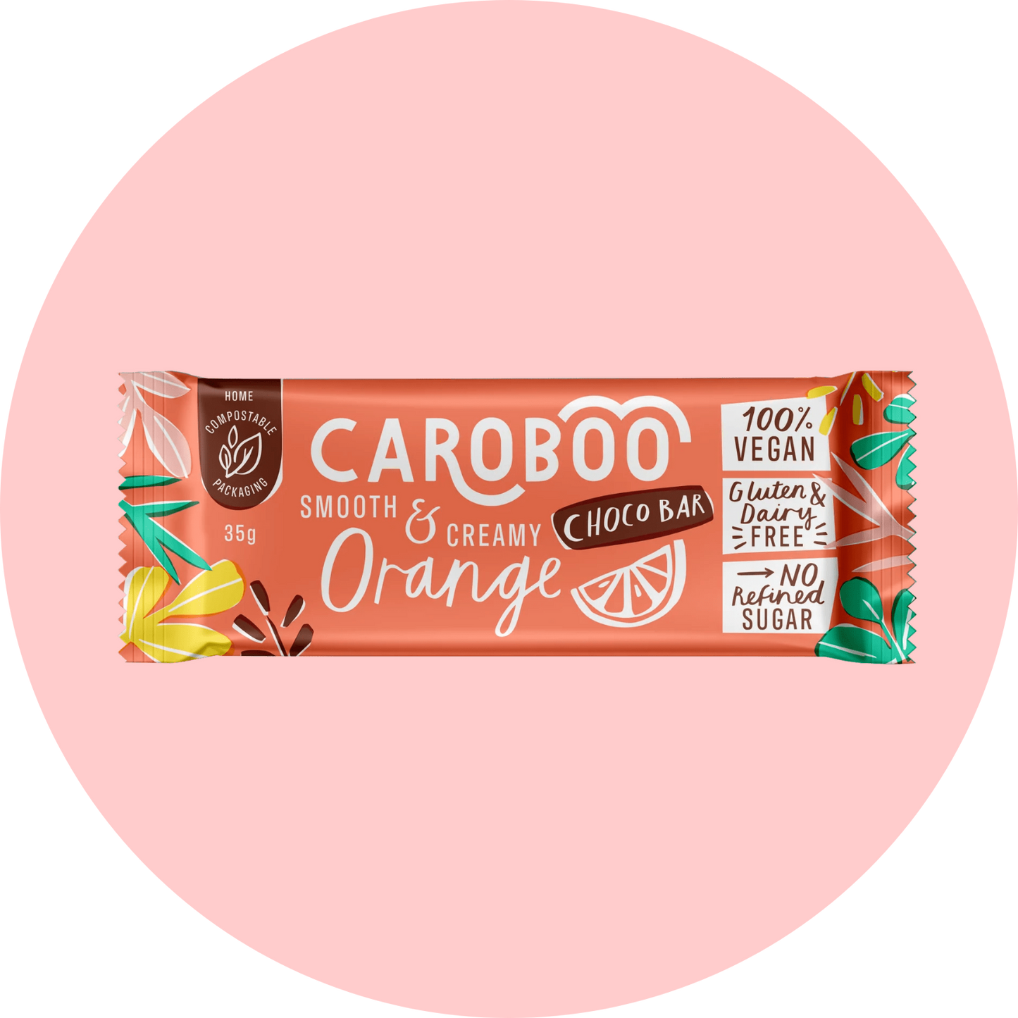 Caraboo Orange Carob Chocolate Bar