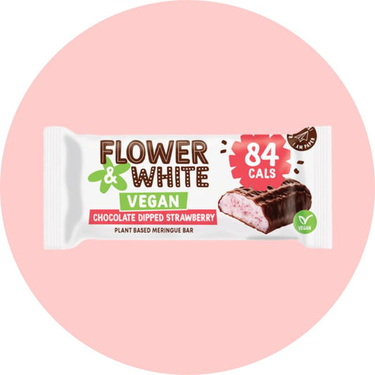 Flower & White Chocolate Dipped Strawberry Meringue Bar