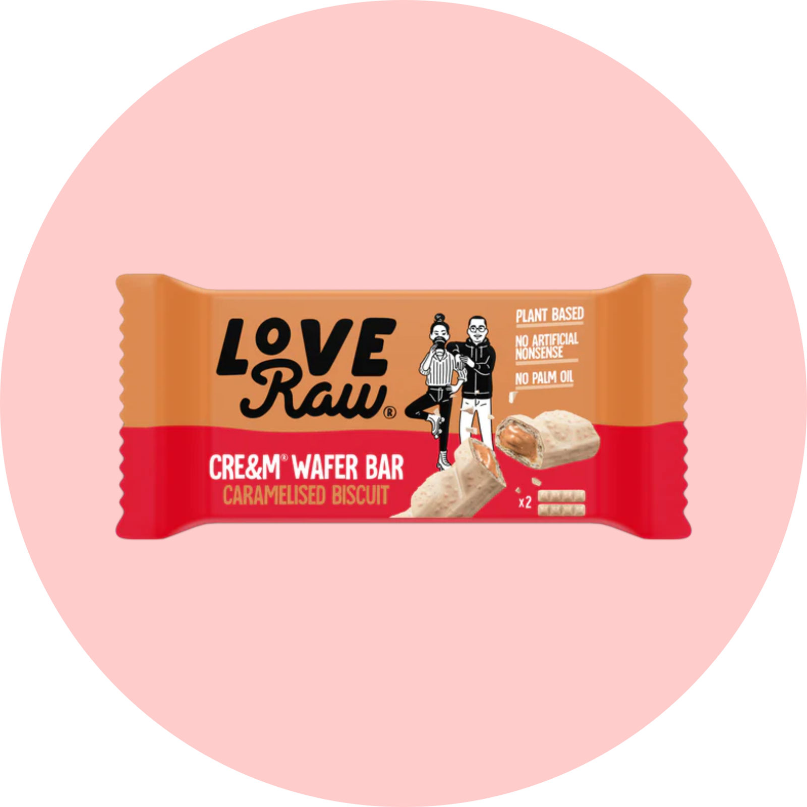 LoveRaw Caramelised Biscuit Cream Wafer Bar