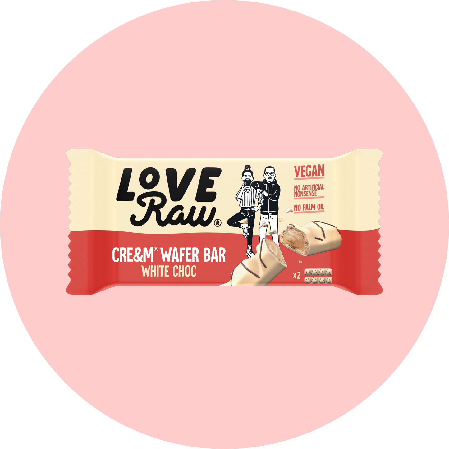 Love Raw White Chocolate Cream Wafer Bar