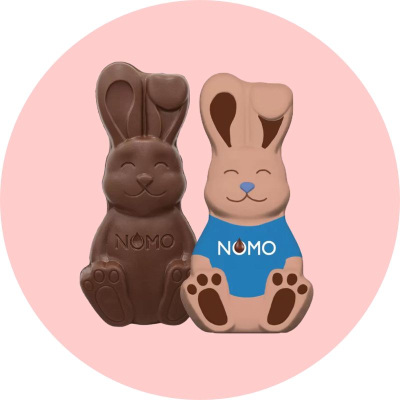 Nomo Hollow Chocolate Bunny Out Of Packaging