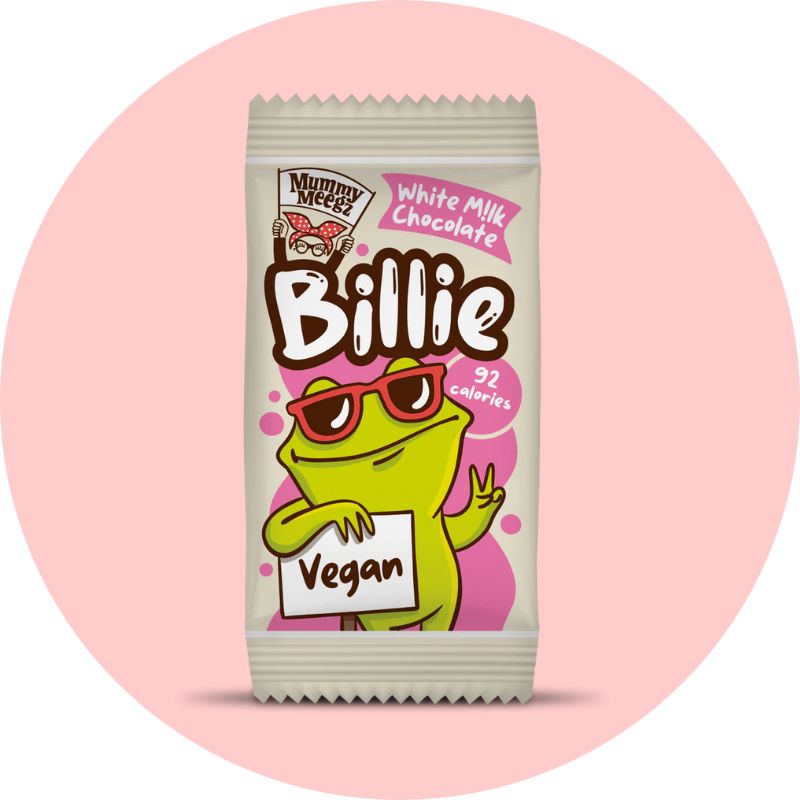 Mummy Meegz White Billie Bar (Vegan Freddo) In Packaging